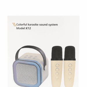 Système Karaoké Portable K12 – Haut-parleur & 2 Micros Sans Fil