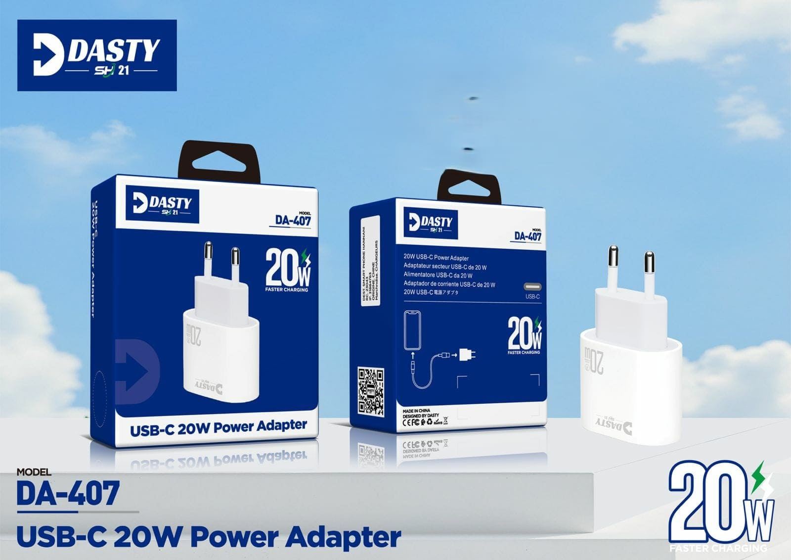 Chargeur DASTY DA-407 – USB-C 20W Power Adapter