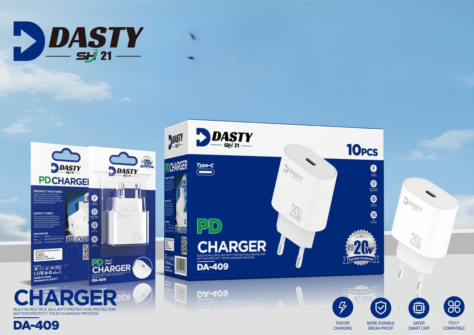 Chargeur DASTY DA-409 PD 20W – Charge Rapide USB-C