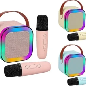 Système Karaoké Portable K12 – Haut-parleur & 2 Micros Sans Fil