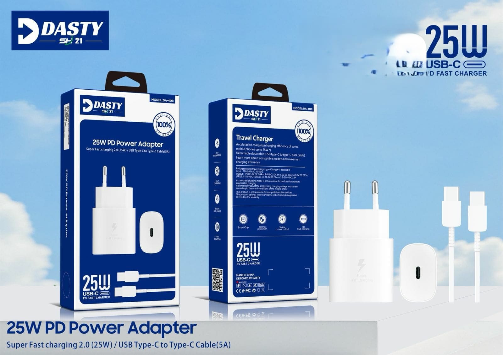 Chargeur DASTY DA-40B – 25W PD Super Fast Charger