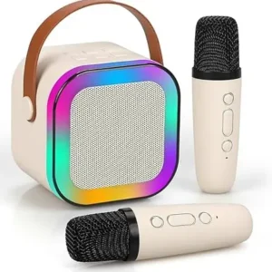 Système Karaoké Portable K12 – Haut-parleur & 2 Micros Sans Fil